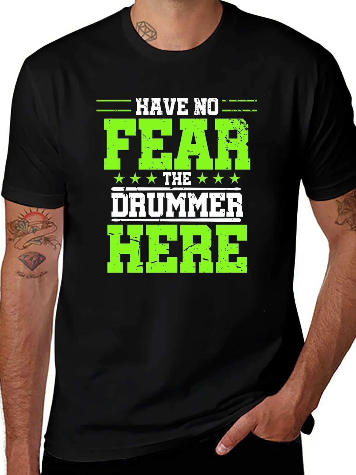 Have No Fear The Drummer Here Black T-Shirt product image 1