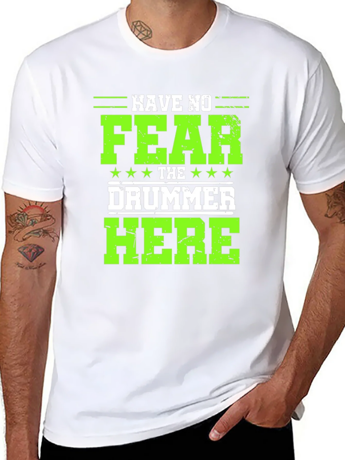 Have No Fear The Drummer Here Black T-Shirt product image 7