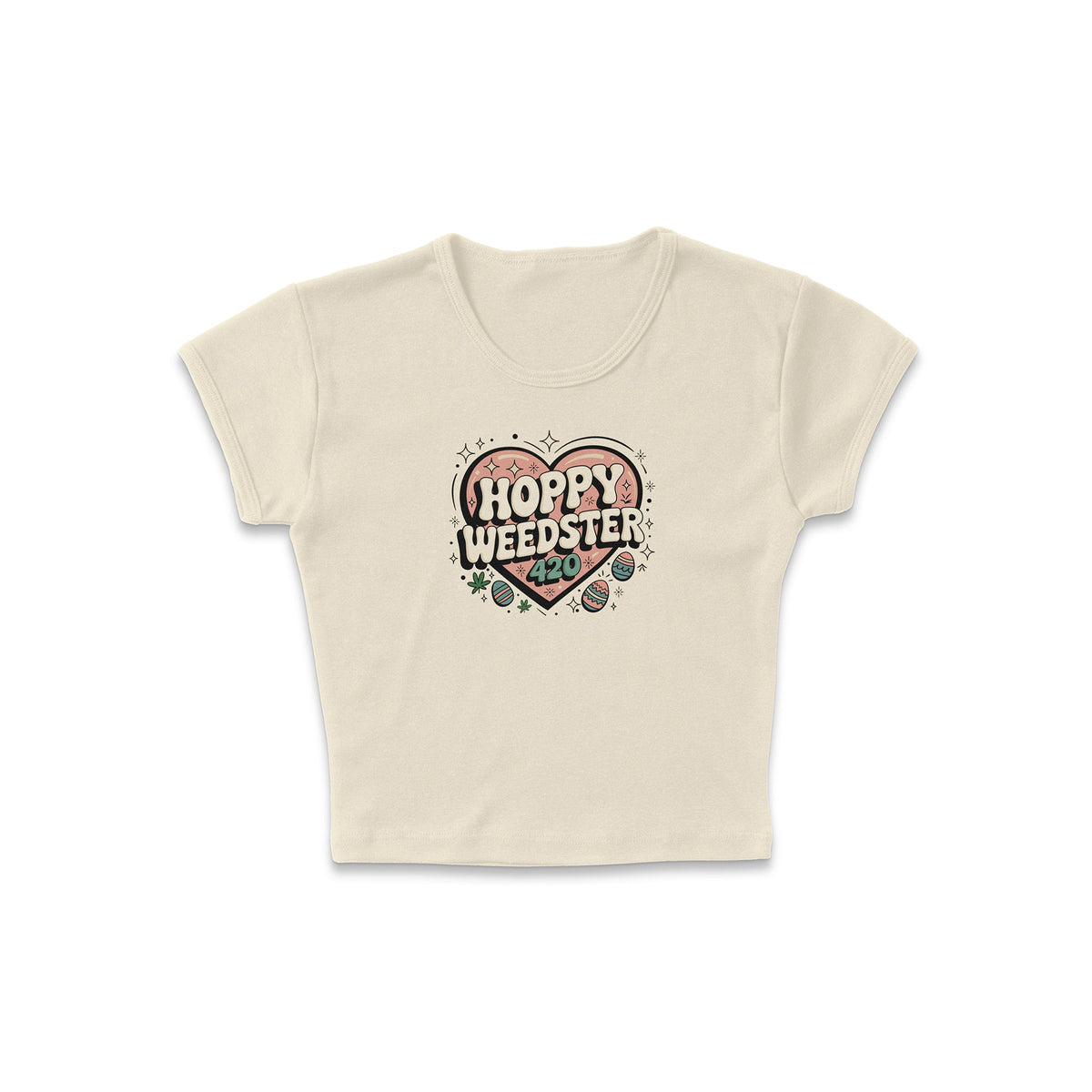 420 Weedster Heart Micro Rib Baby Tee product image 4