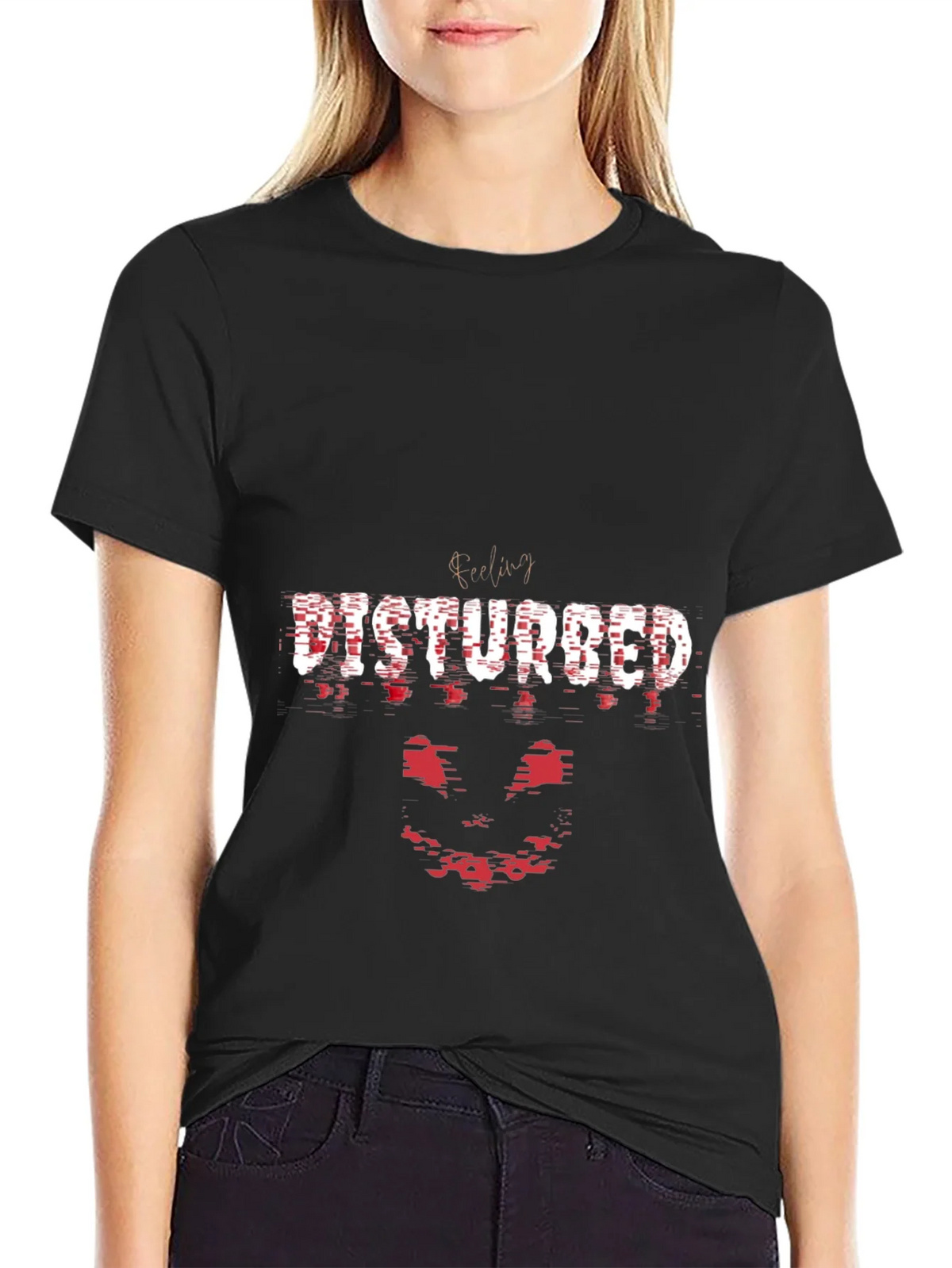 Disturbed Band Tee - Graphic Print Black T-Shirt product image 1