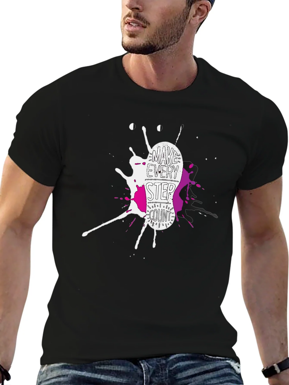 Make Every Step Count Graphic T-Shirt - Black product image 6