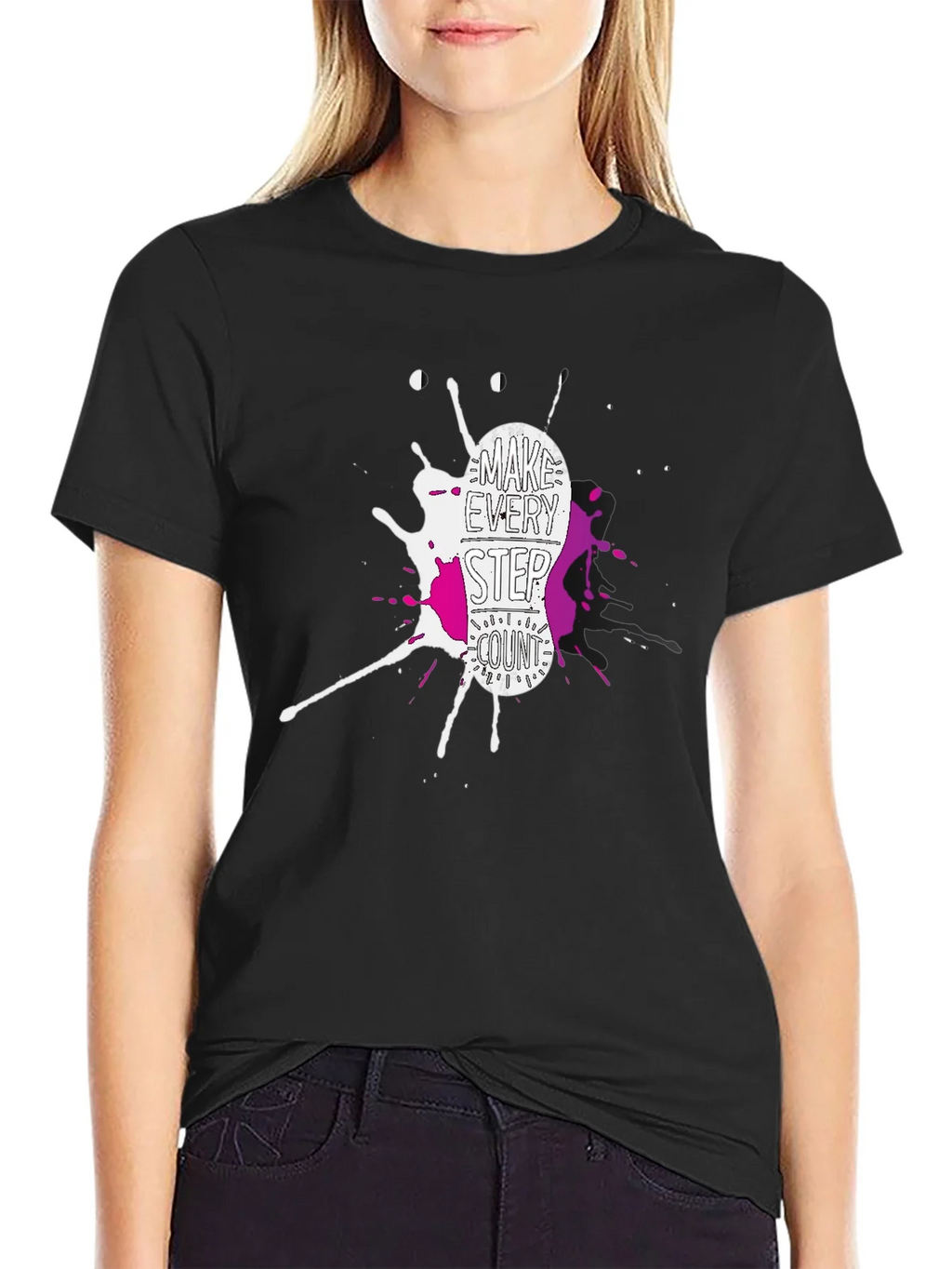 Make Every Step Count Graphic T-Shirt - Black product image 2