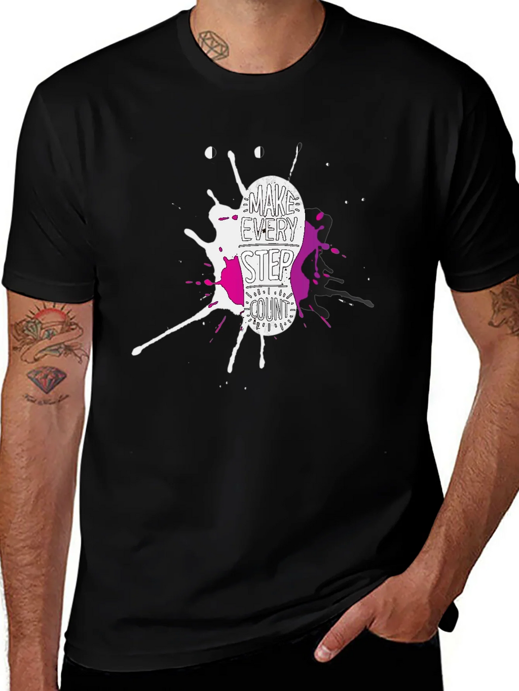 Make Every Step Count Graphic T-Shirt - Black product image 1