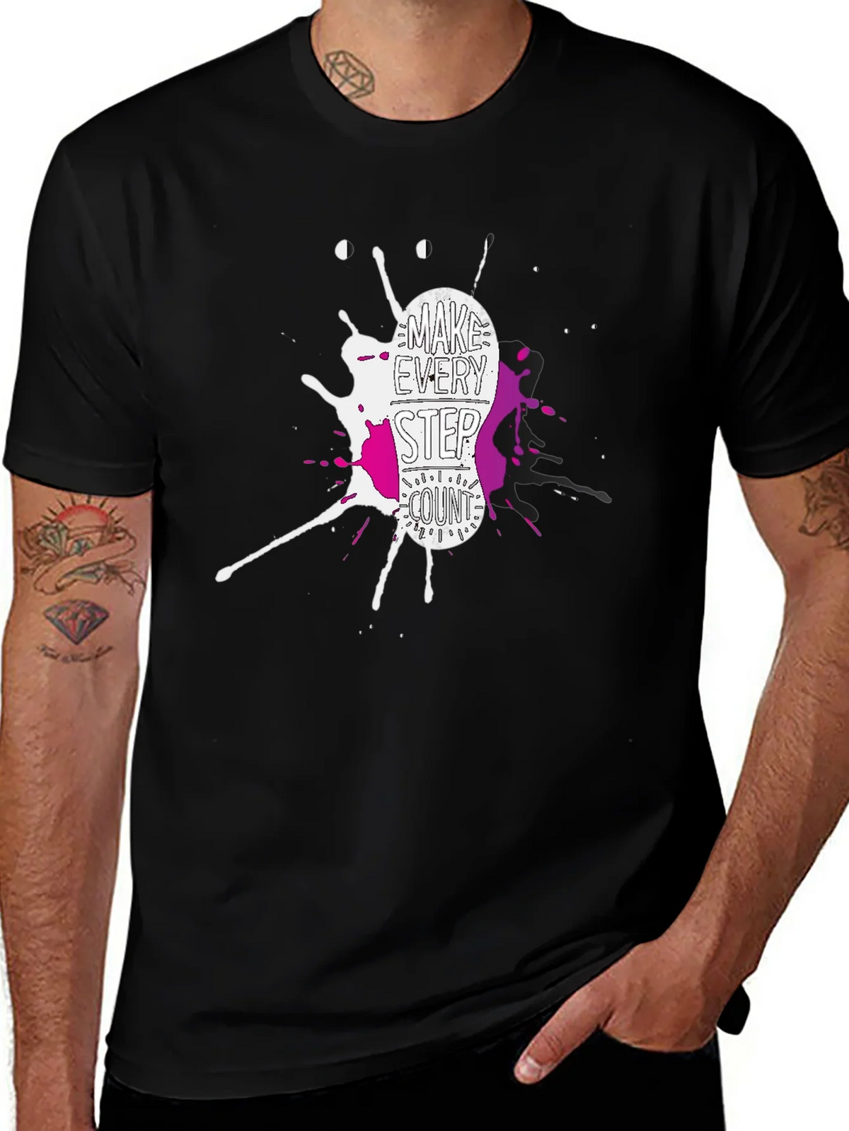Make Every Step Count Graphic T-Shirt - Black product image 1