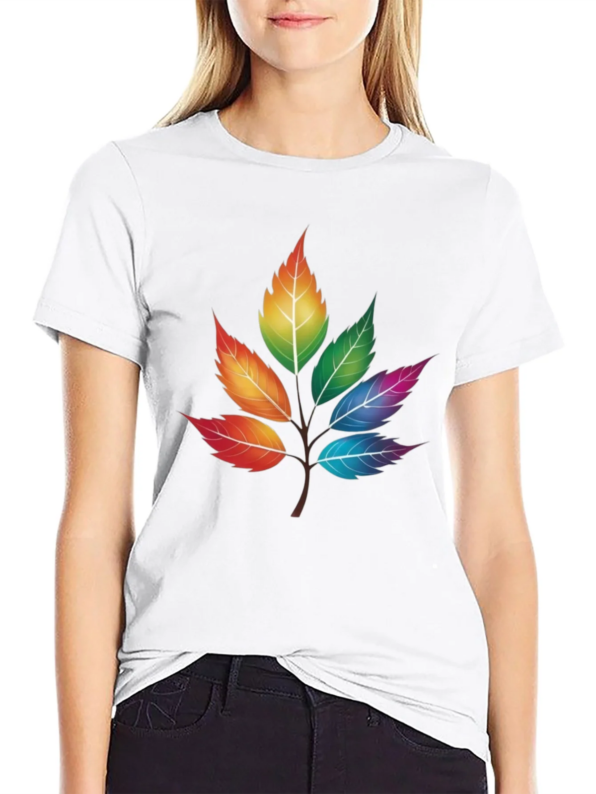 Rainbow Leaves T-Shirt - Unique Colorful Design product image 8