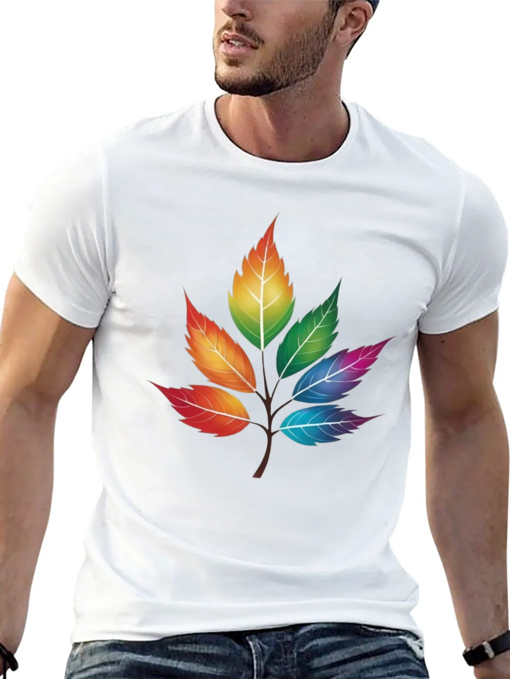 Rainbow Leaves T-Shirt - Unique Colorful Design product image 12
