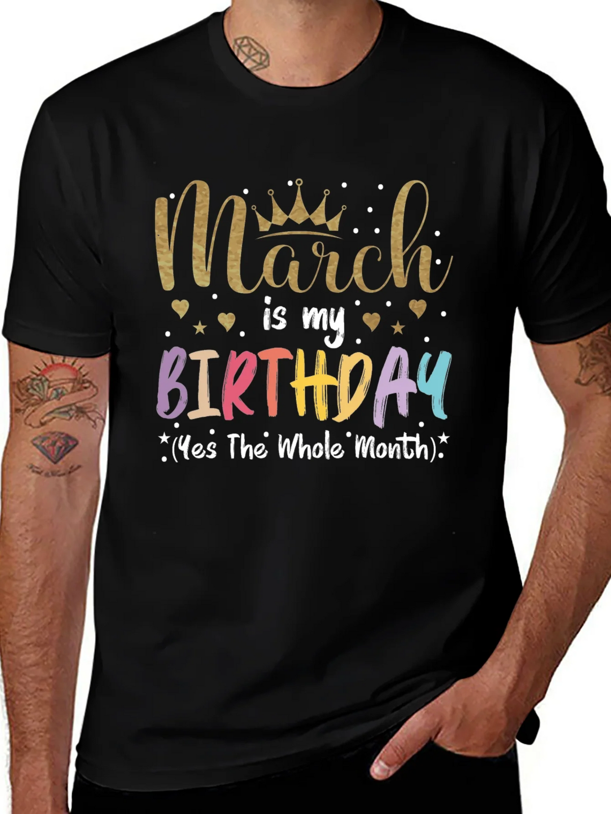 March Birthday T-Shirt: Whole Month Celebration product image 1