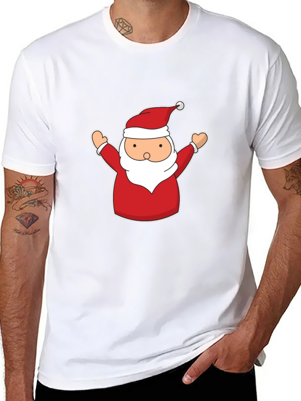 Festive Santa Claus Graphic Tee - Black product image 7