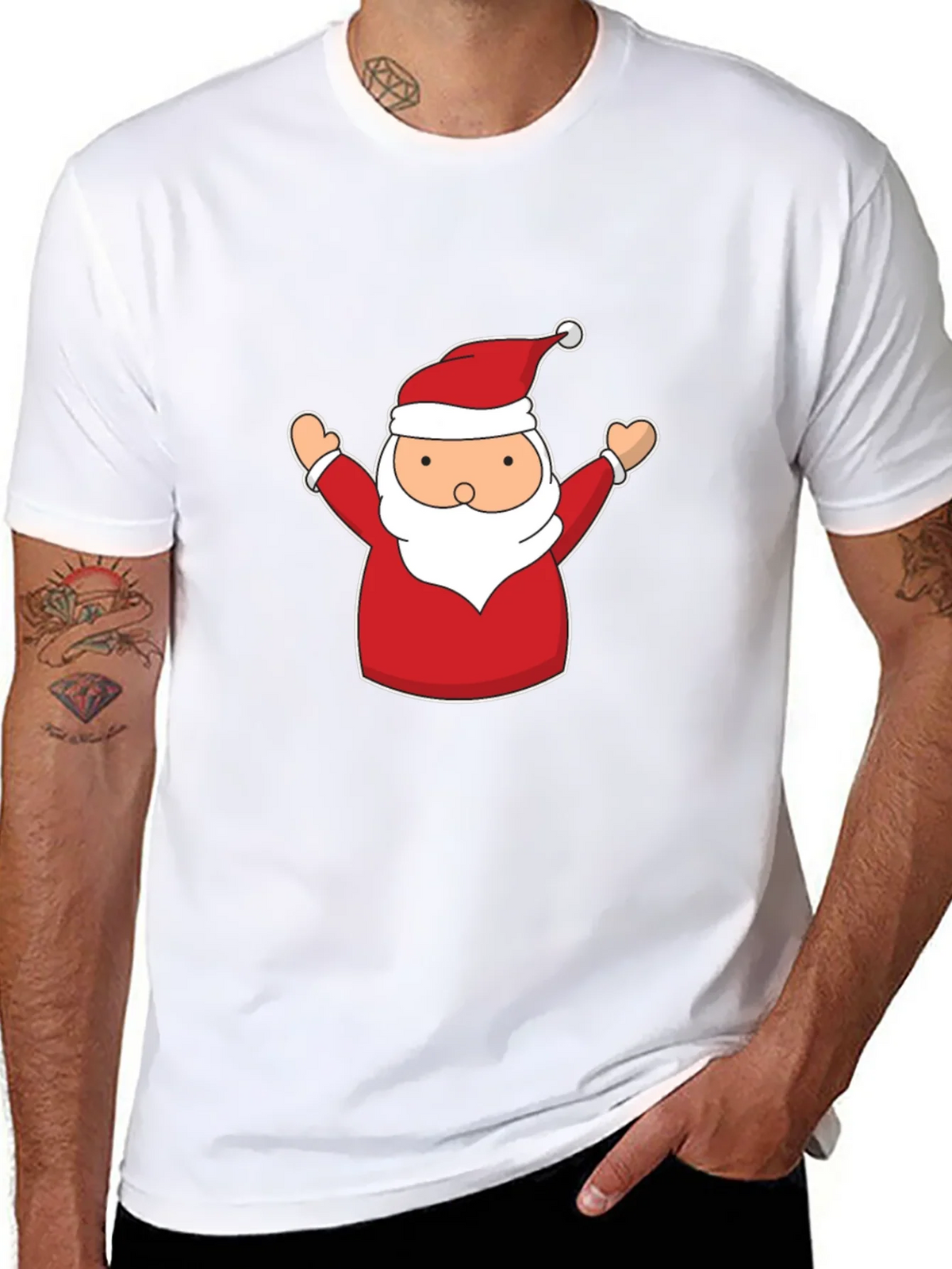 Festive Santa Claus Graphic Tee - Black product image 7