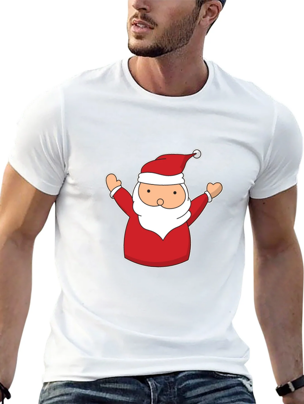 Festive Santa Claus Graphic Tee - Black product image 12