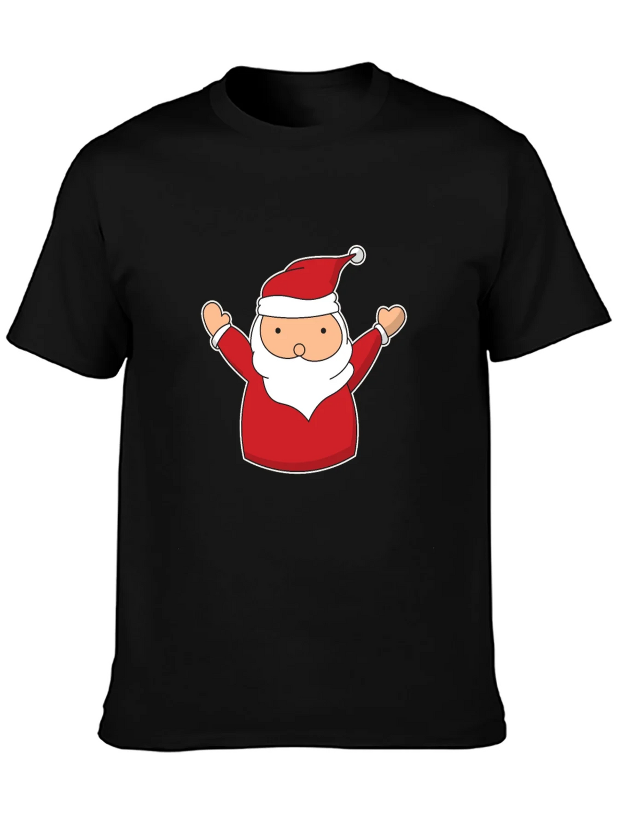 Festive Santa Claus Graphic Tee - Black product image 3