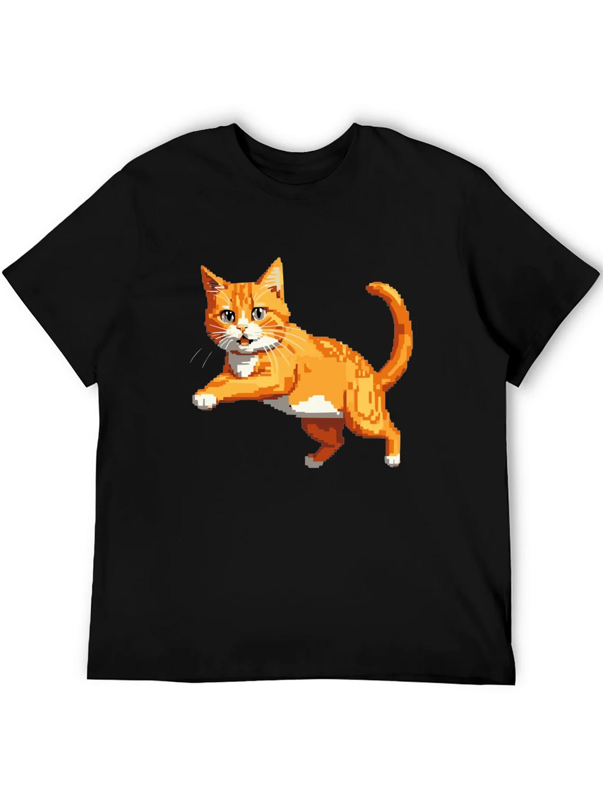 Pixelated Orange Cat T-Shirt - Cool Retro Design product image 5