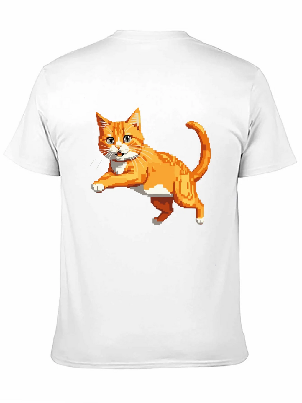 Pixelated Orange Cat T-Shirt - Cool Retro Design product image 10