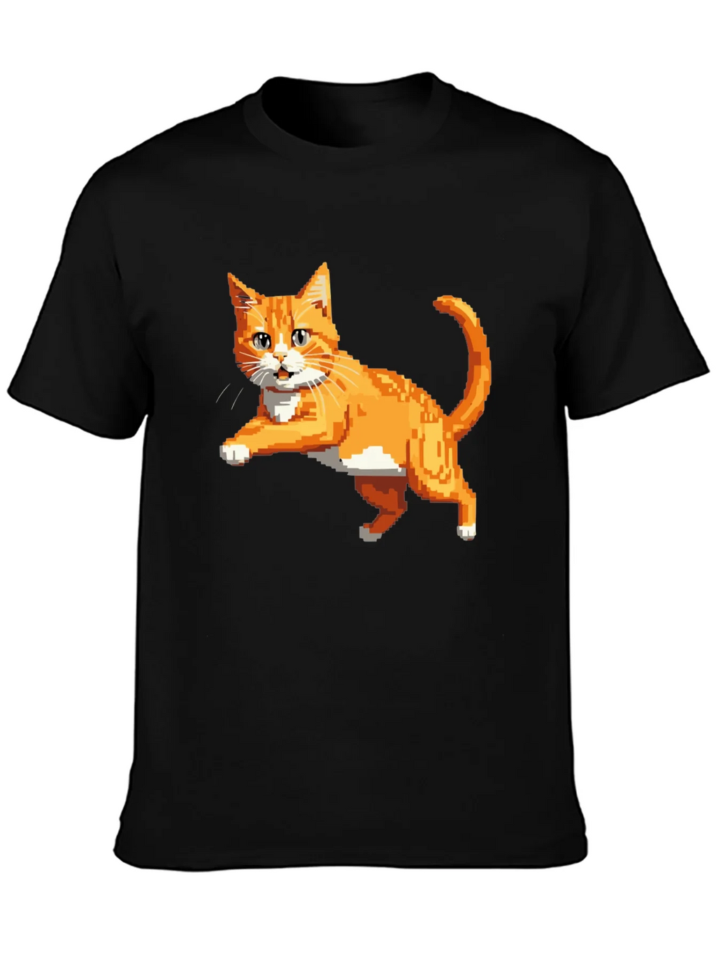 Pixelated Orange Cat T-Shirt - Cool Retro Design product image 3
