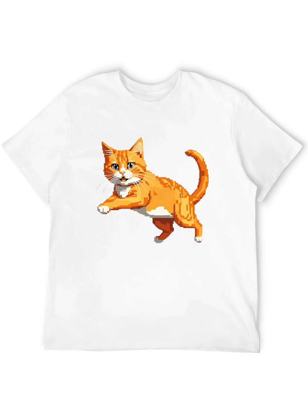 Pixelated Orange Cat T-Shirt - Cool Retro Design product image 11