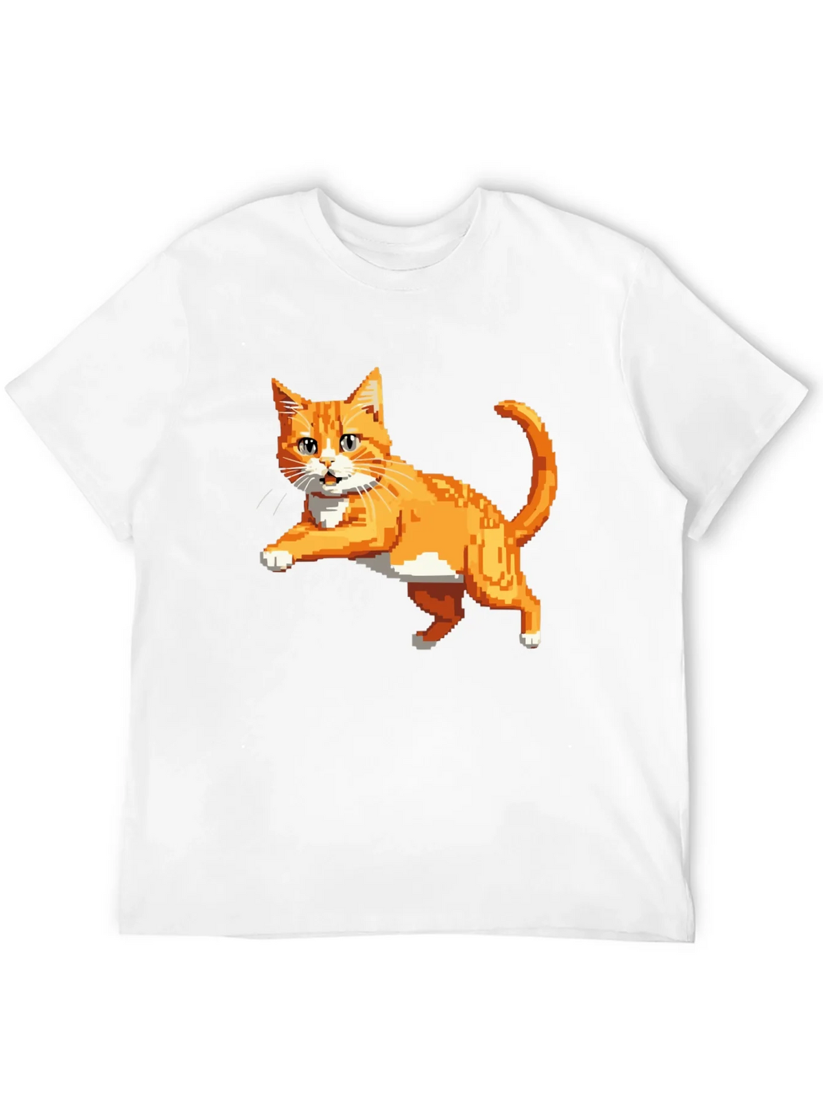 Pixelated Orange Cat T-Shirt - Cool Retro Design product image 11