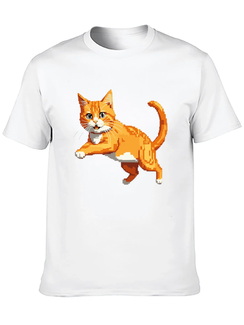 Pixelated Orange Cat T-Shirt - Cool Retro Design product image 9