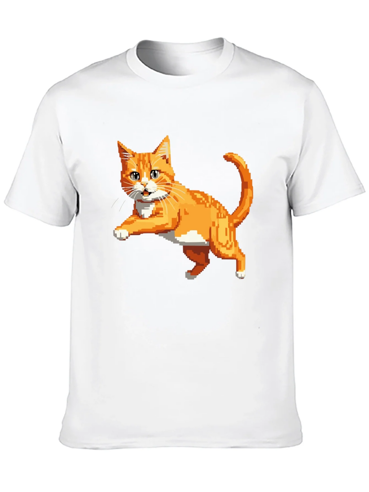 Pixelated Orange Cat T-Shirt - Cool Retro Design product image 9