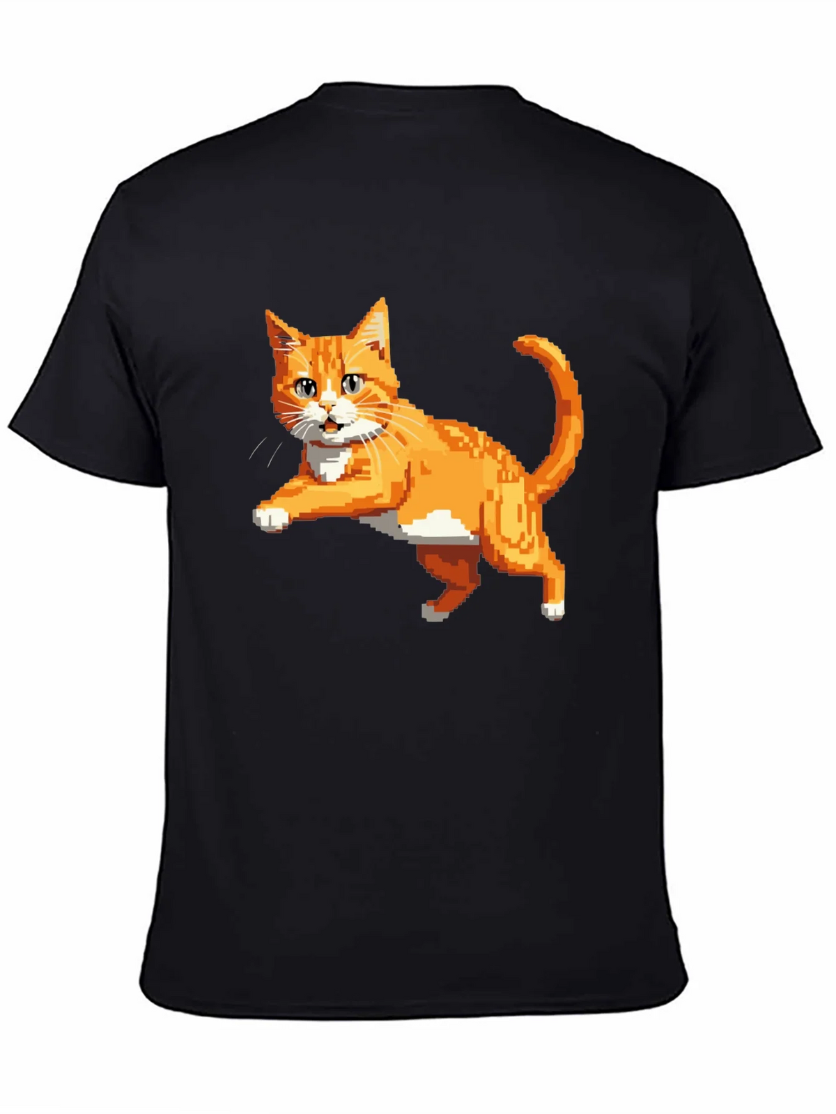 Pixelated Orange Cat T-Shirt - Cool Retro Design product image 4