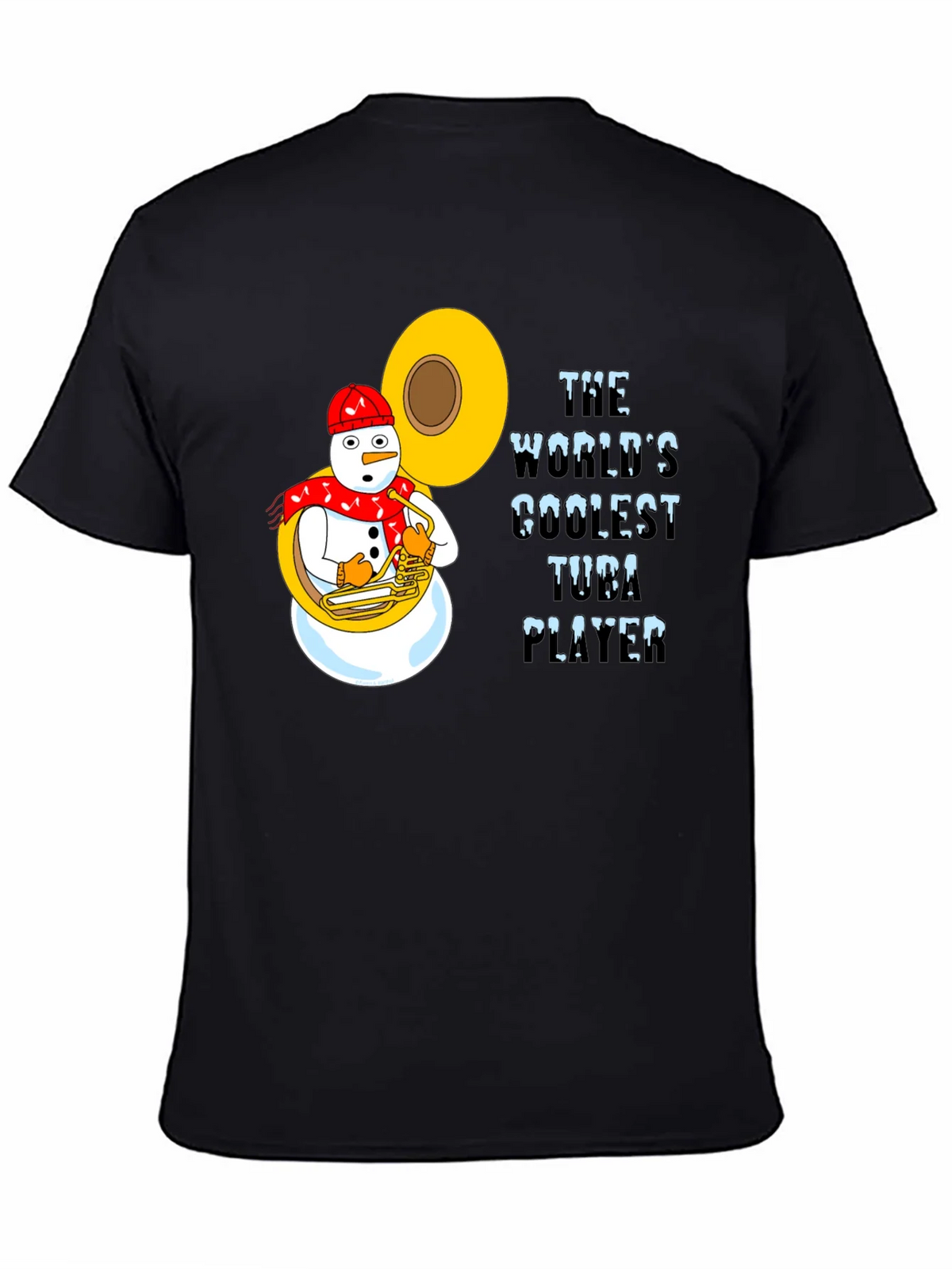 Coolest Tuba Player Snowman Graphic Tee product image 4