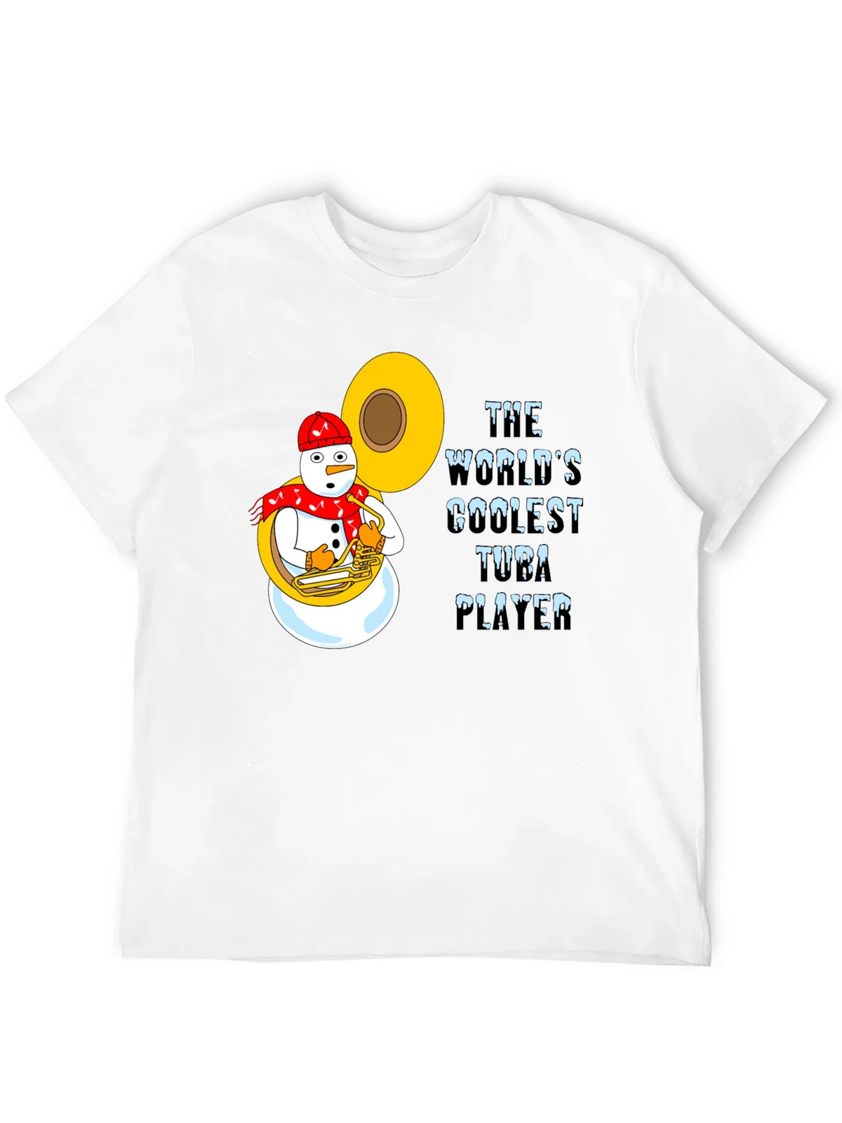 Coolest Tuba Player Snowman Graphic Tee product image 11
