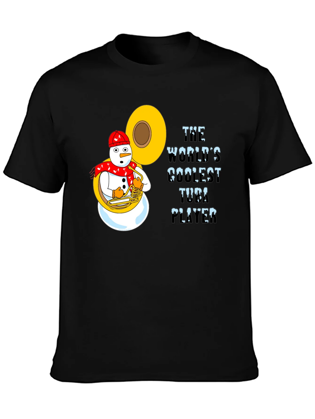 Coolest Tuba Player Snowman Graphic Tee product image 3