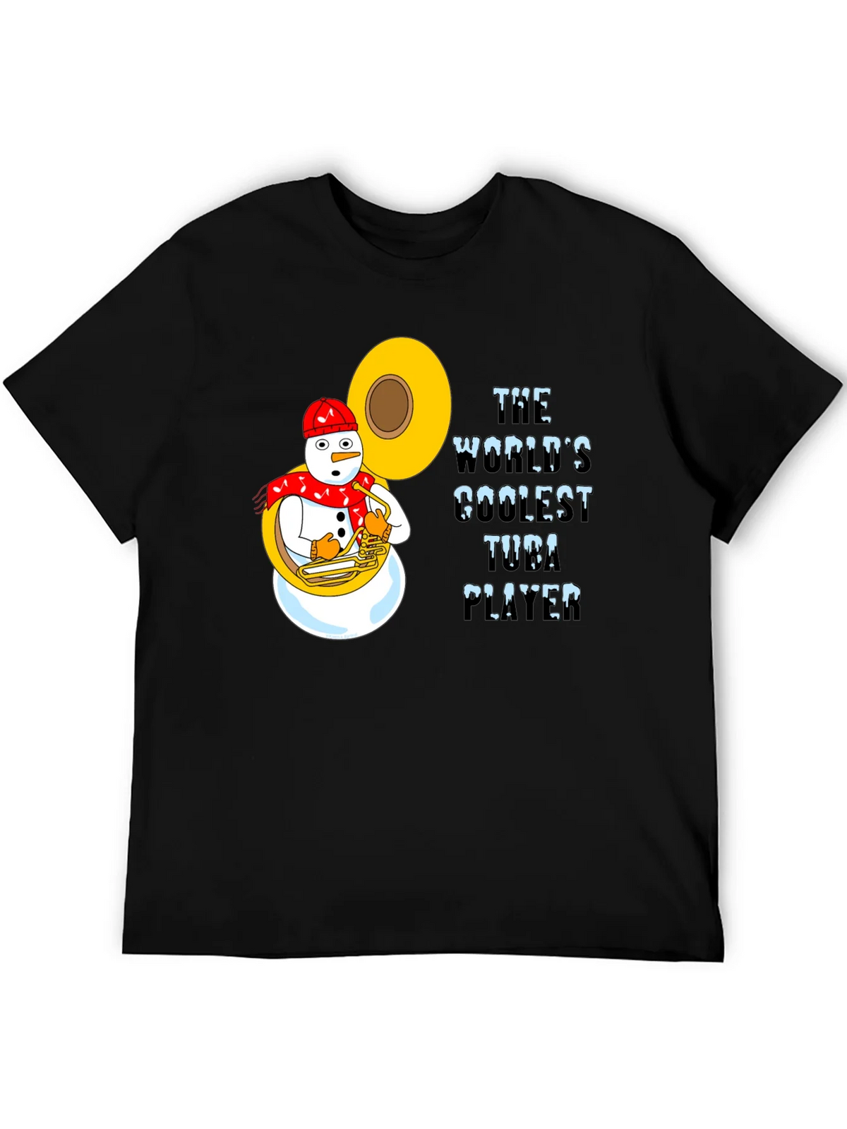 Coolest Tuba Player Snowman Graphic Tee product image 5