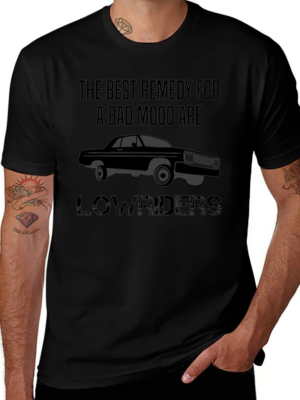 Lowrider Car T-Shirt: Best Remedy Bad Mood Tee