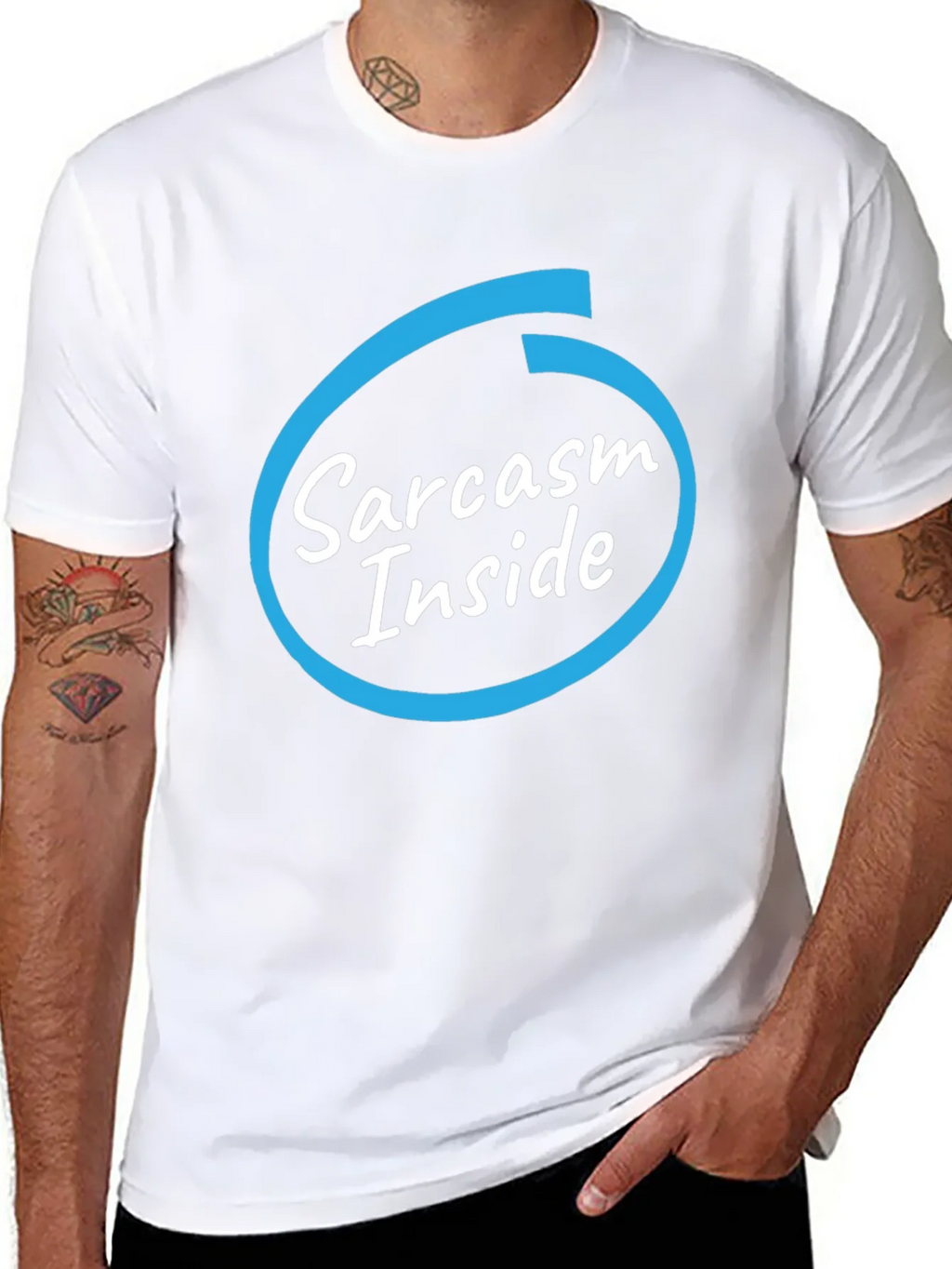 Sarcasm Inside Black T-Shirt - Funny Graphic Tee product image 5