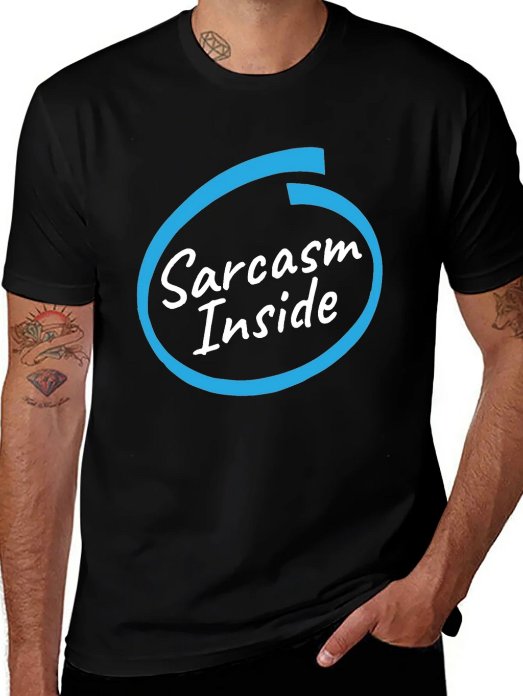 Sarcasm Inside Black T-Shirt - Funny Graphic Tee product image 1
