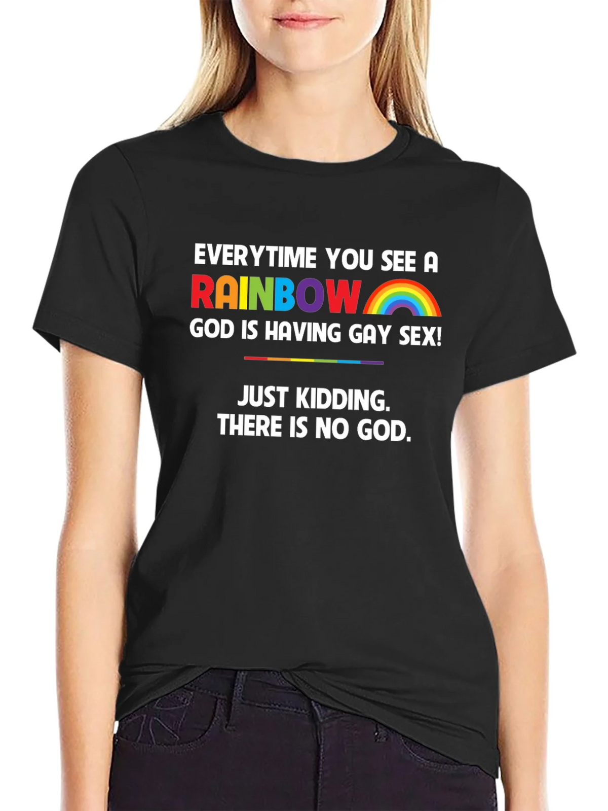 Rainbow Atheist T-Shirt - Funny & Bold Design product image 2