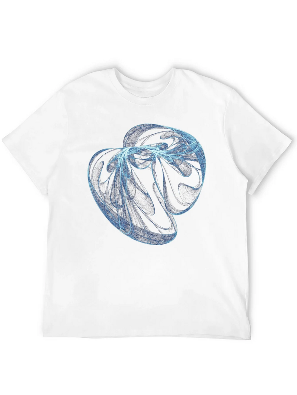 Abstract Blue Swirl Graphic Black T-Shirt product image 9