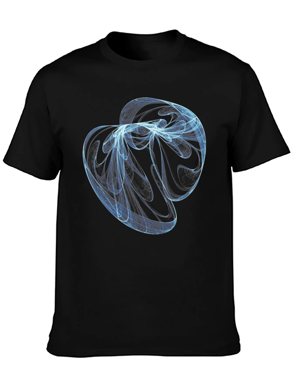 Abstract Blue Swirl Graphic Black T-Shirt product image 2