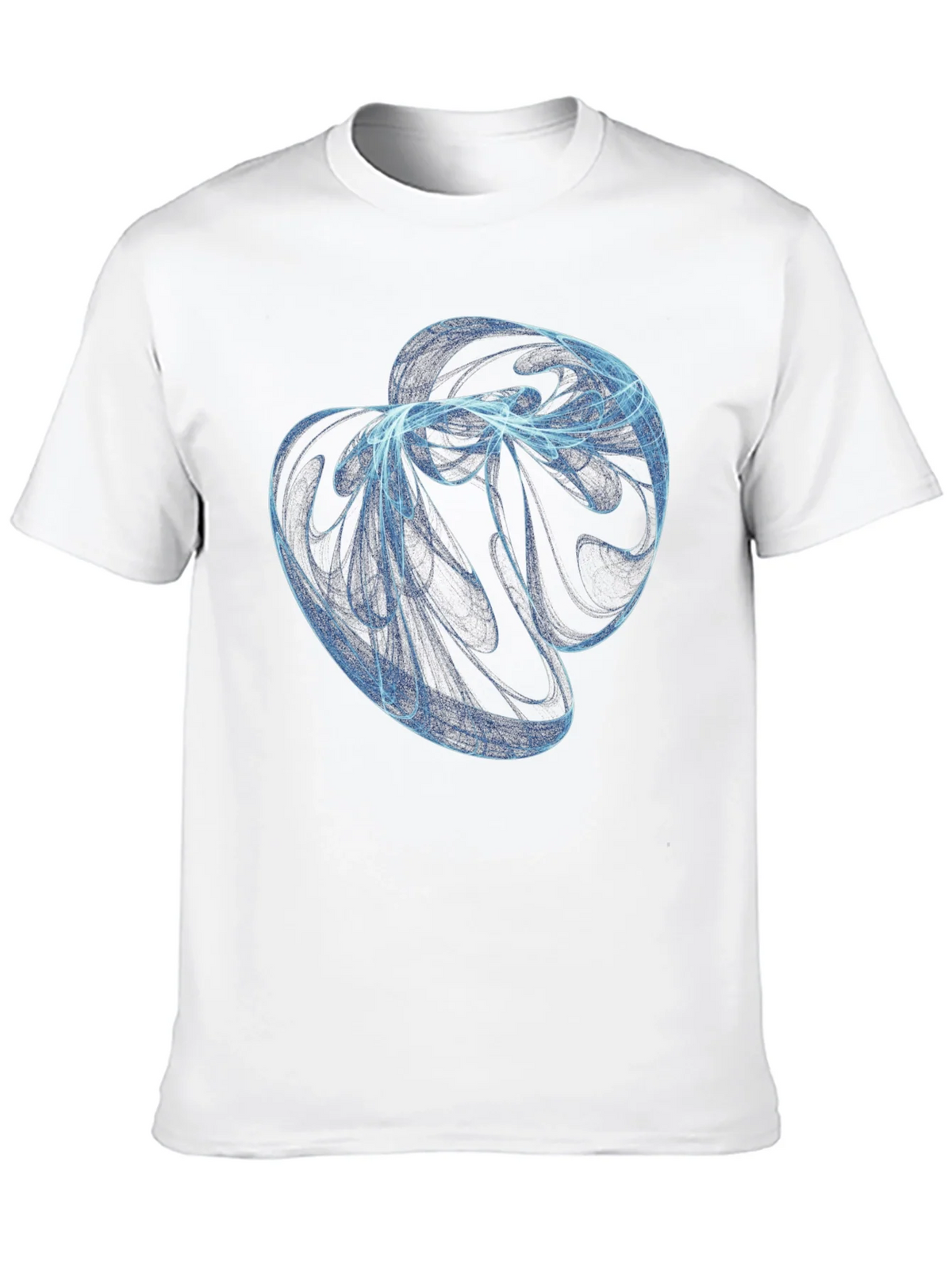 Abstract Blue Swirl Graphic Black T-Shirt product image 7