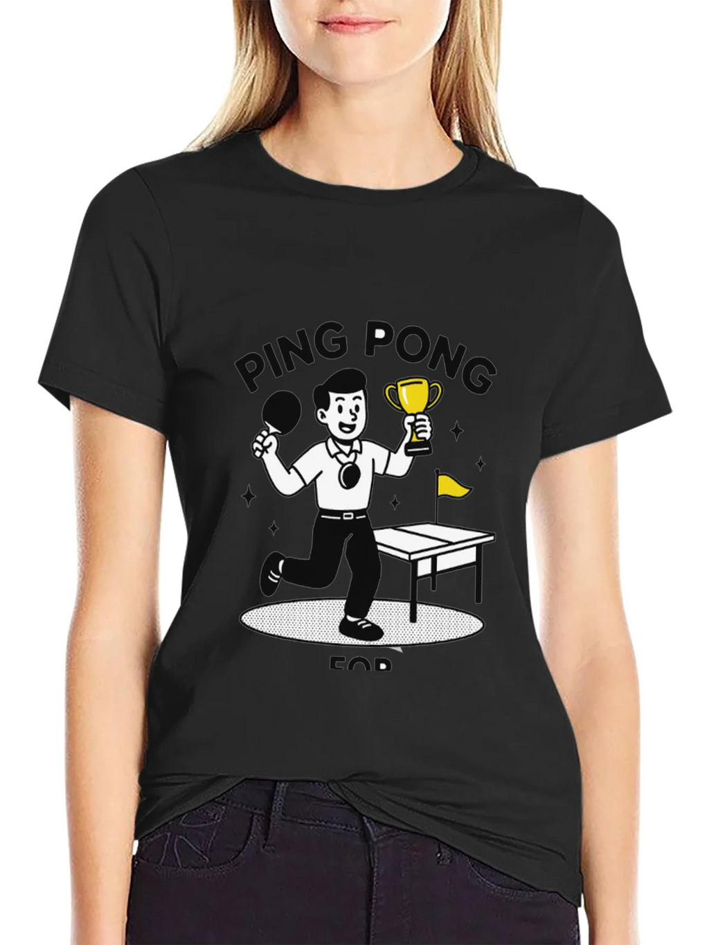 Ping Pong Champ Black Graphic T-Shirt product image 2