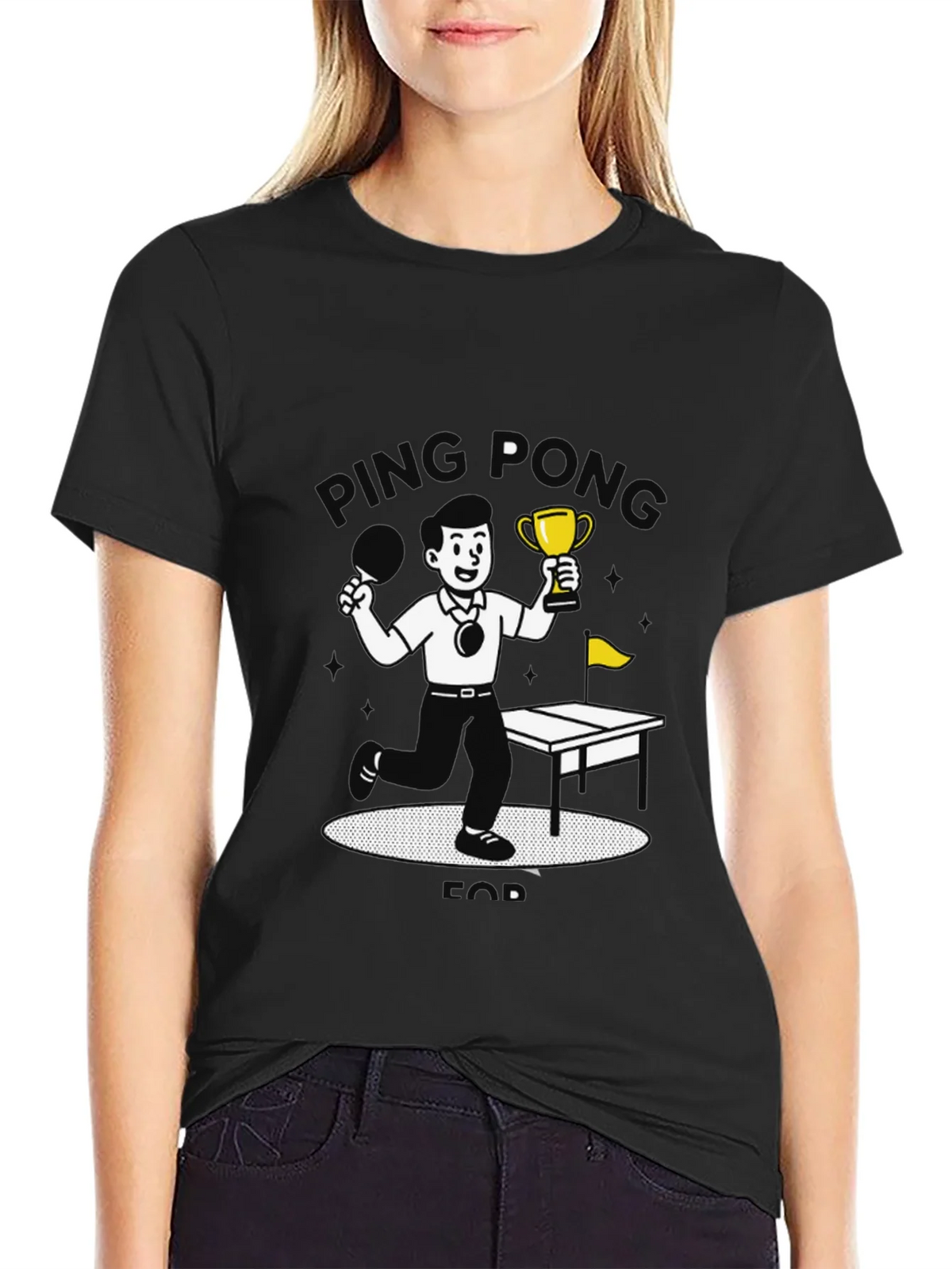 Ping Pong Champ Black Graphic T-Shirt product image 2