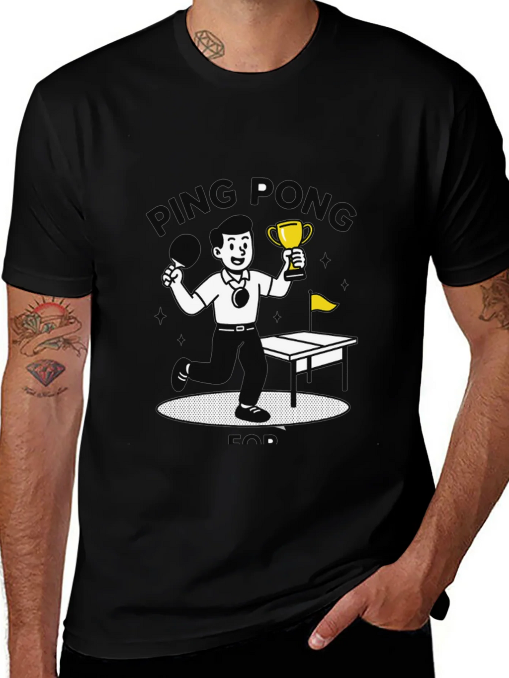 Ping Pong Champ Black Graphic T-Shirt product image 1