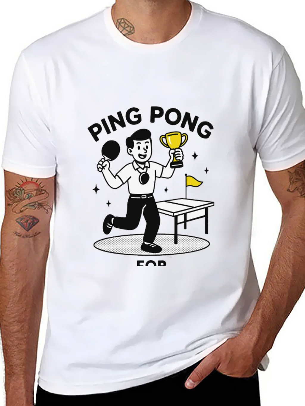 Ping Pong Champ Black Graphic T-Shirt product image 7