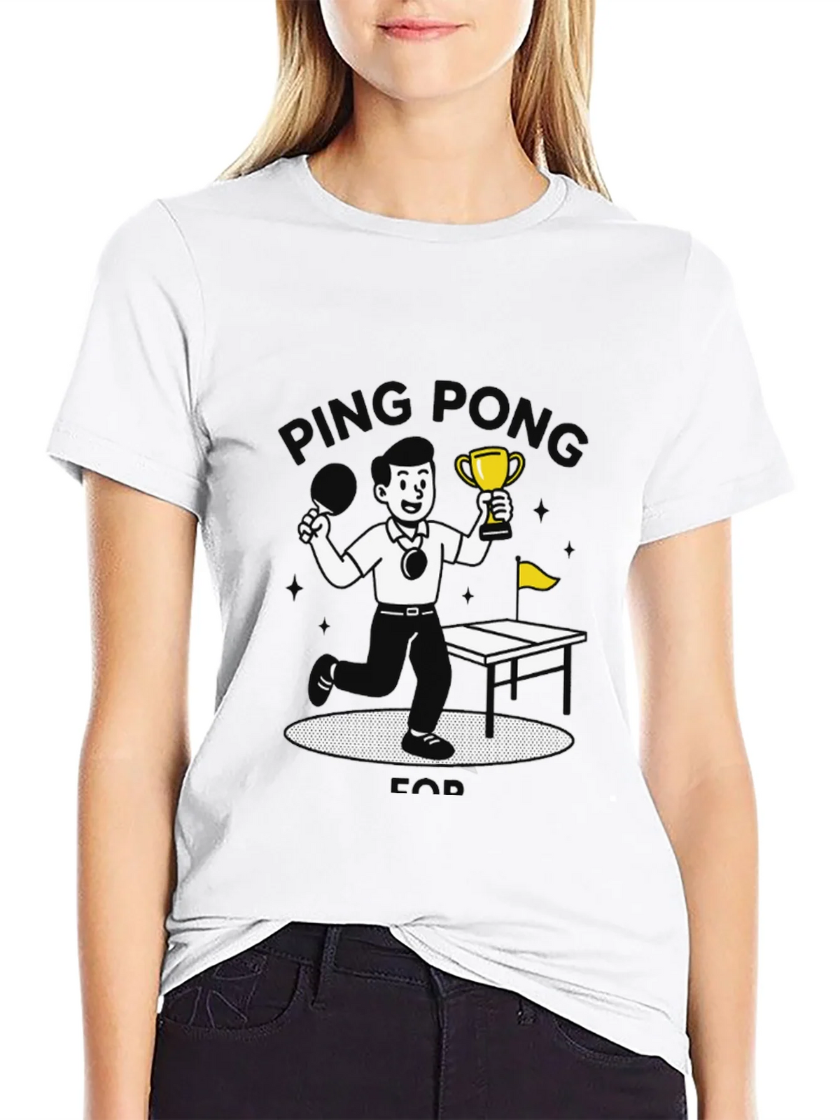 Ping Pong Champ Black Graphic T-Shirt product image 8