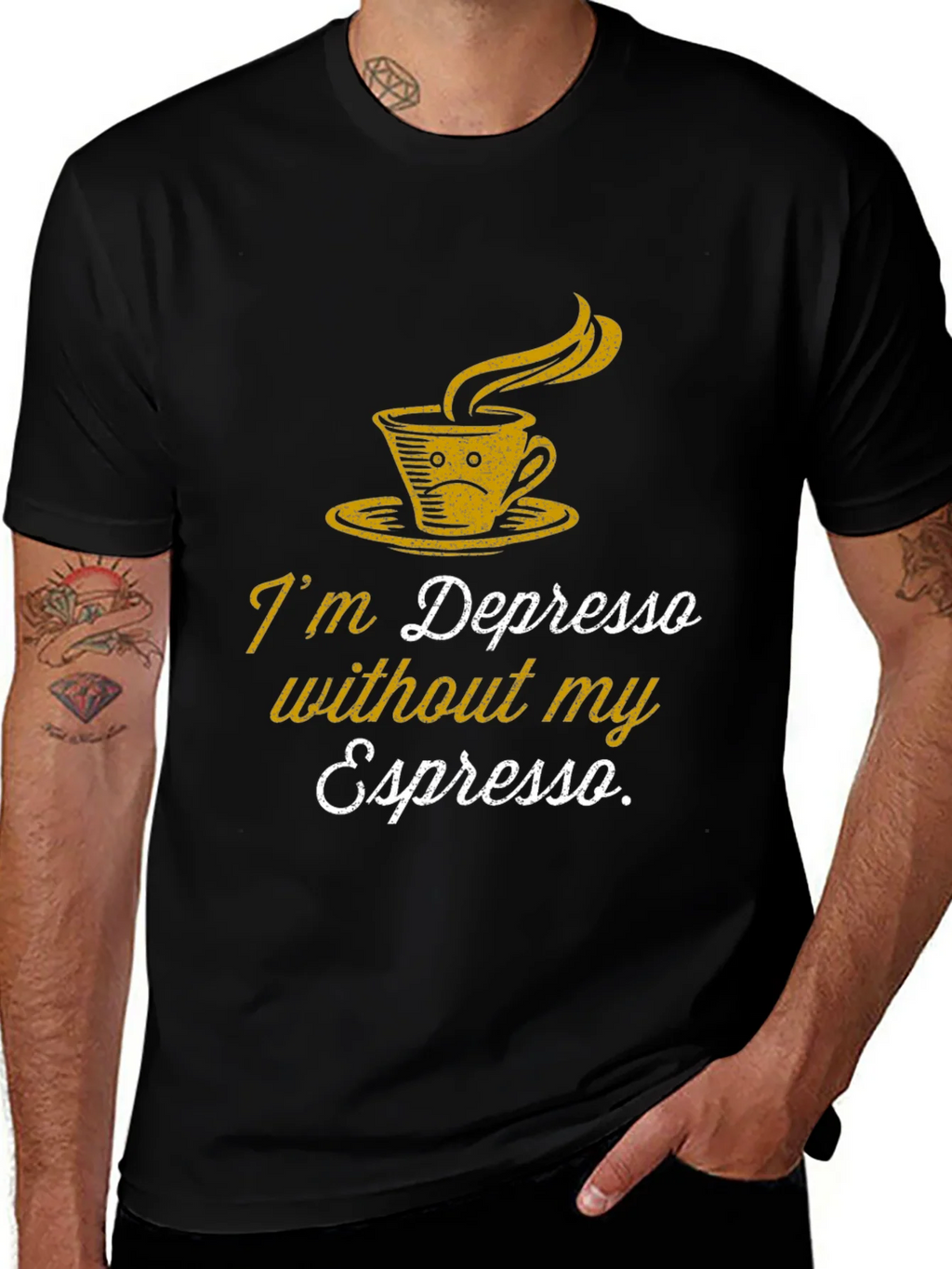 Depresso Espresso Graphic T-Shirt - Coffee Lover Tee product image 1