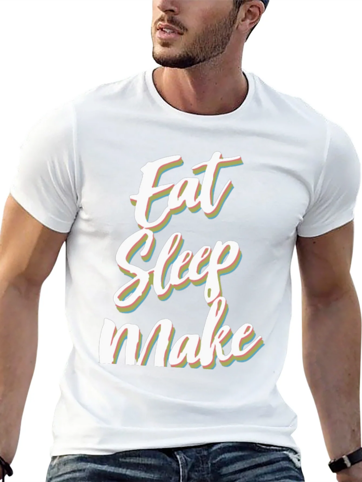 Eat Sleep Make Black Graphic Tee product image 11