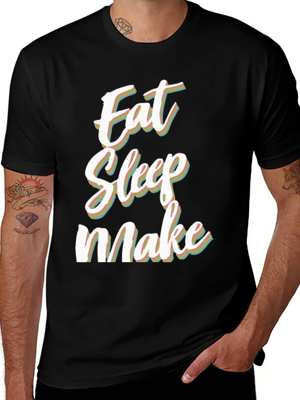 Eat Sleep Make Black Graphic Tee product image 1