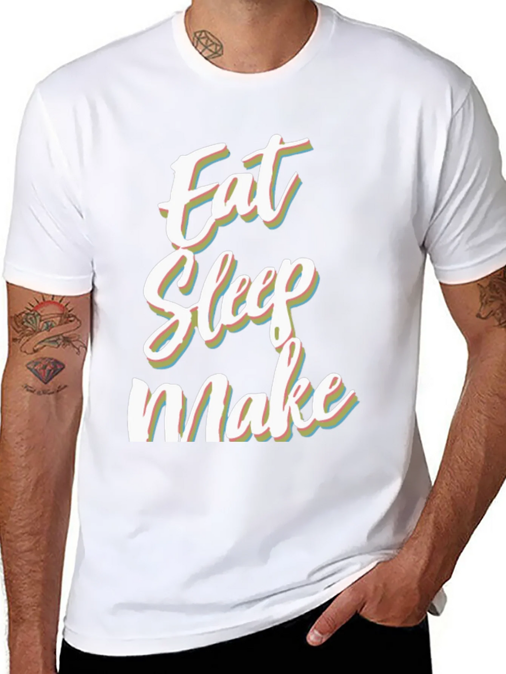 Eat Sleep Make Black Graphic Tee product image 6