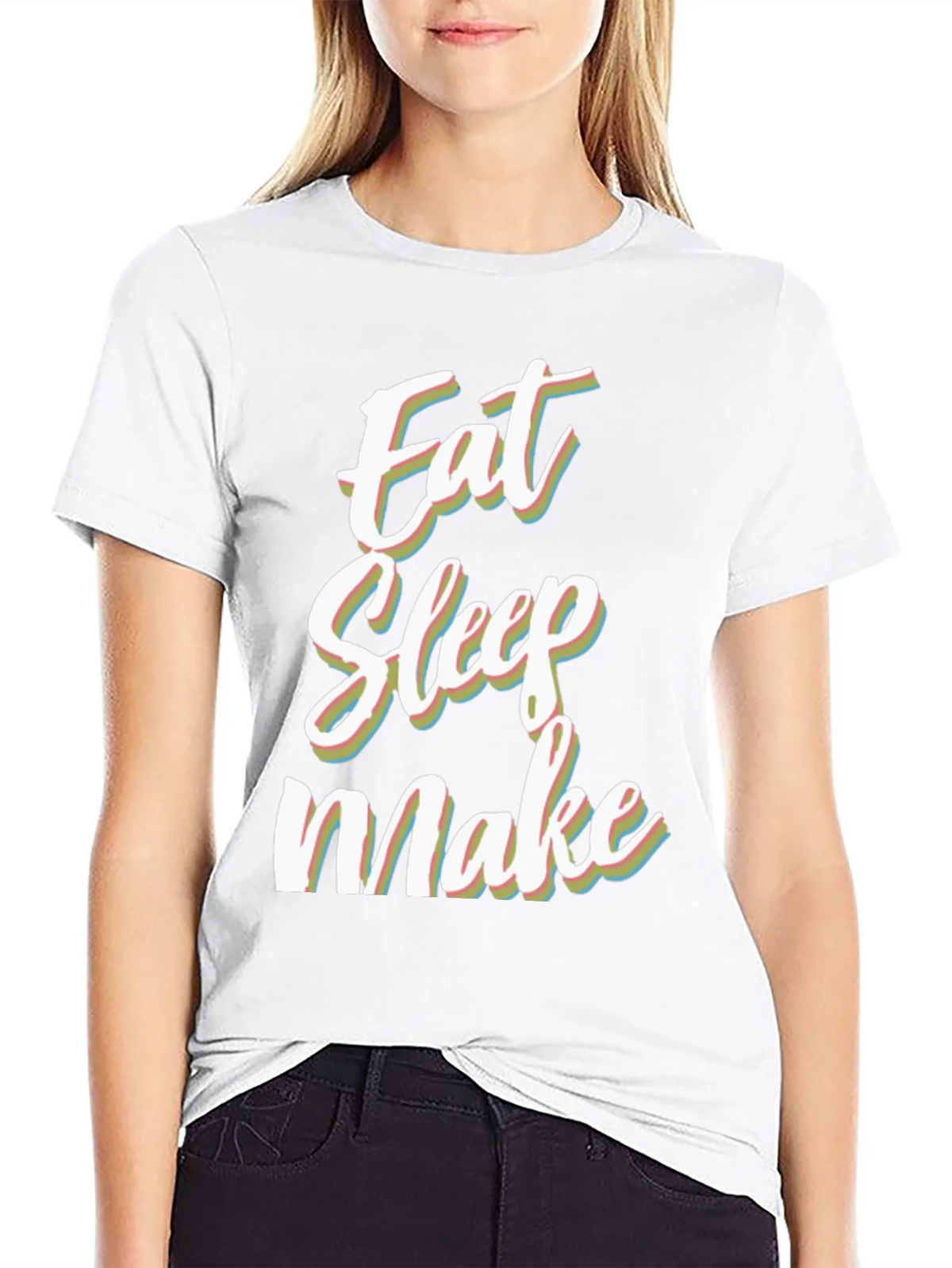 Eat Sleep Make Black Graphic Tee product image 7