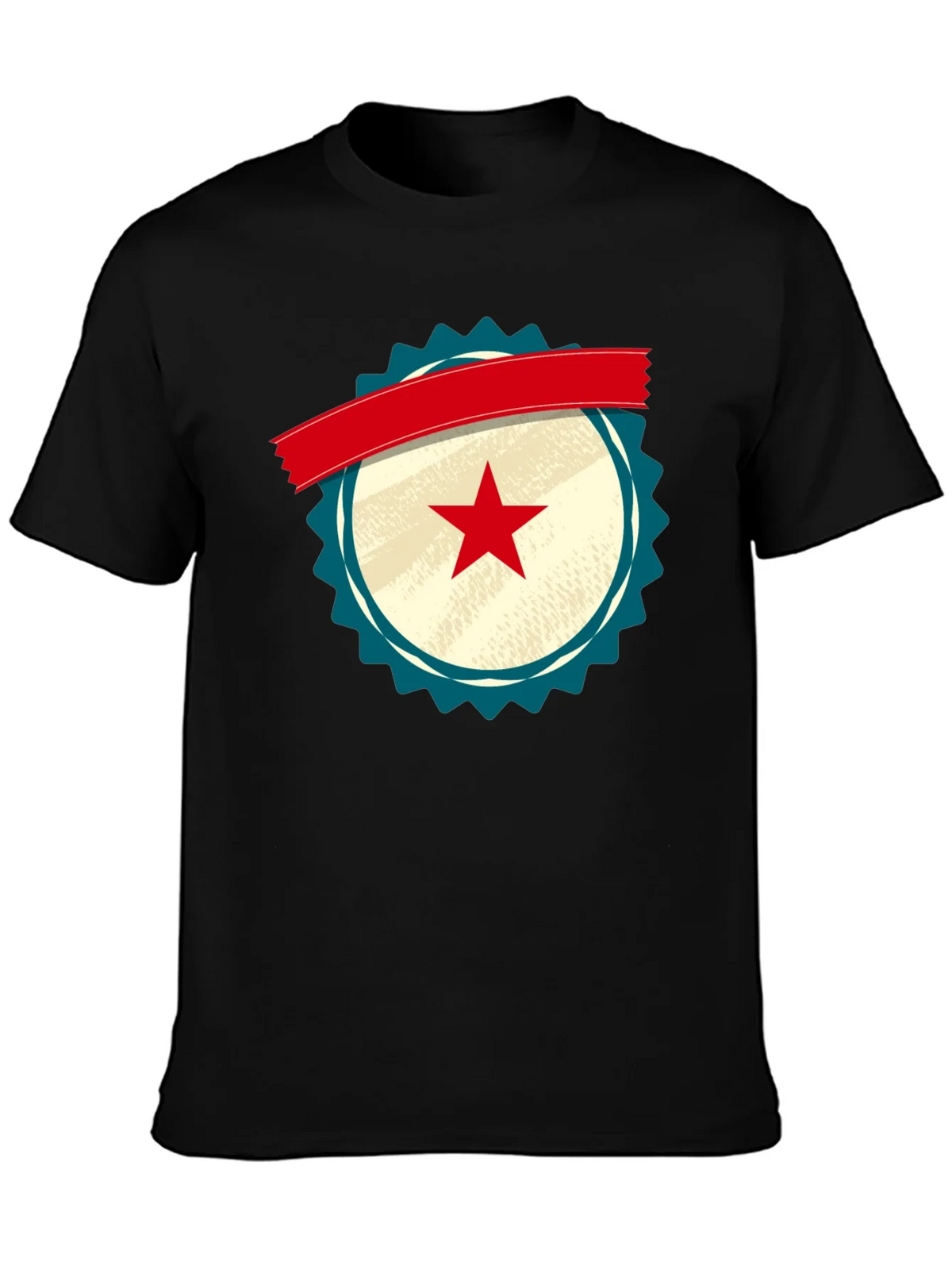 Retro Star Emblem Black T-Shirt product image 2