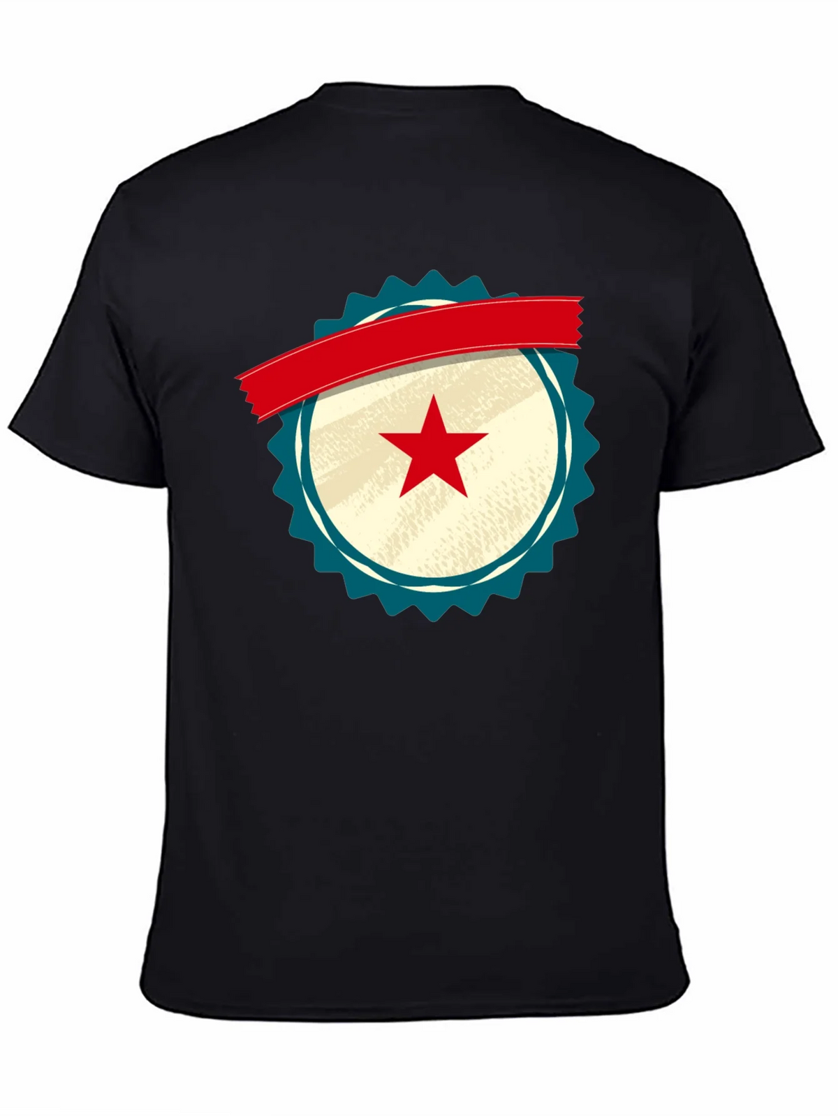 Retro Star Emblem Black T-Shirt product image 3