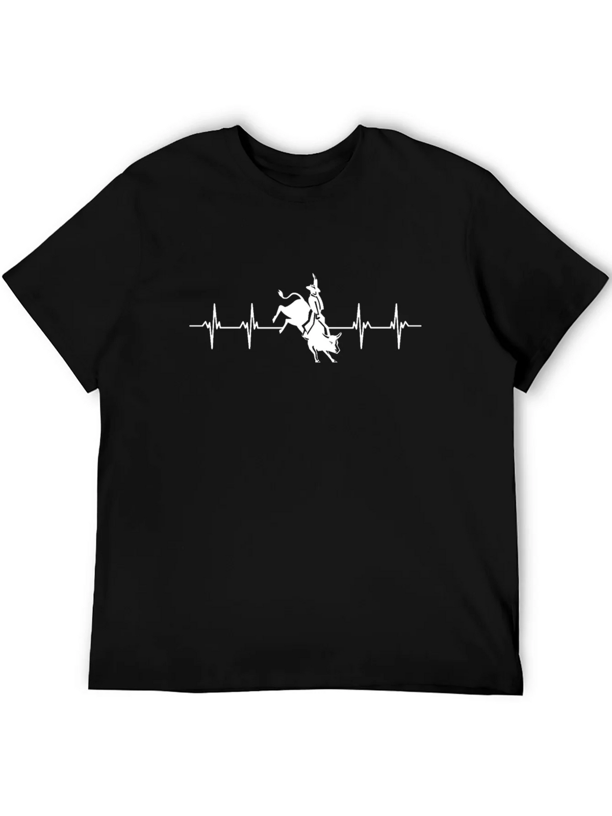 Bull Rider Heartbeat Graphic Tee - Black product image 3