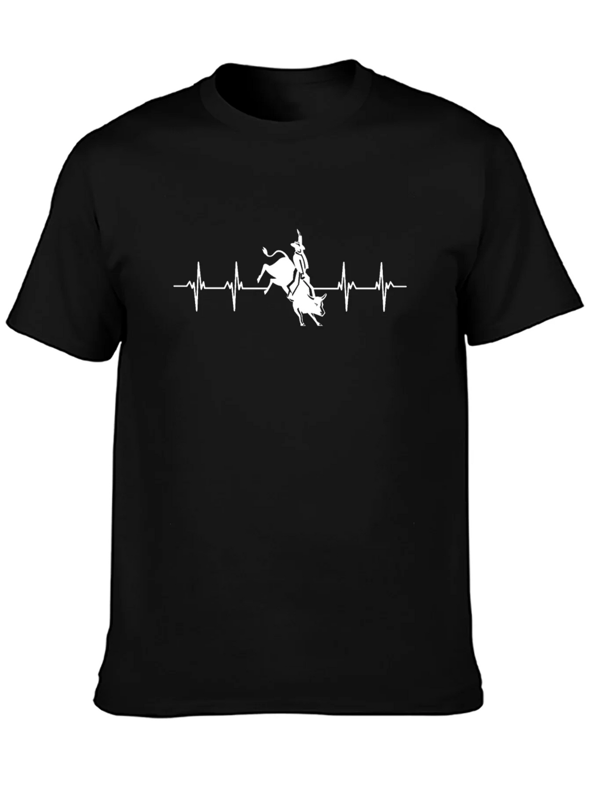 Bull Rider Heartbeat Graphic Tee - Black product image 2