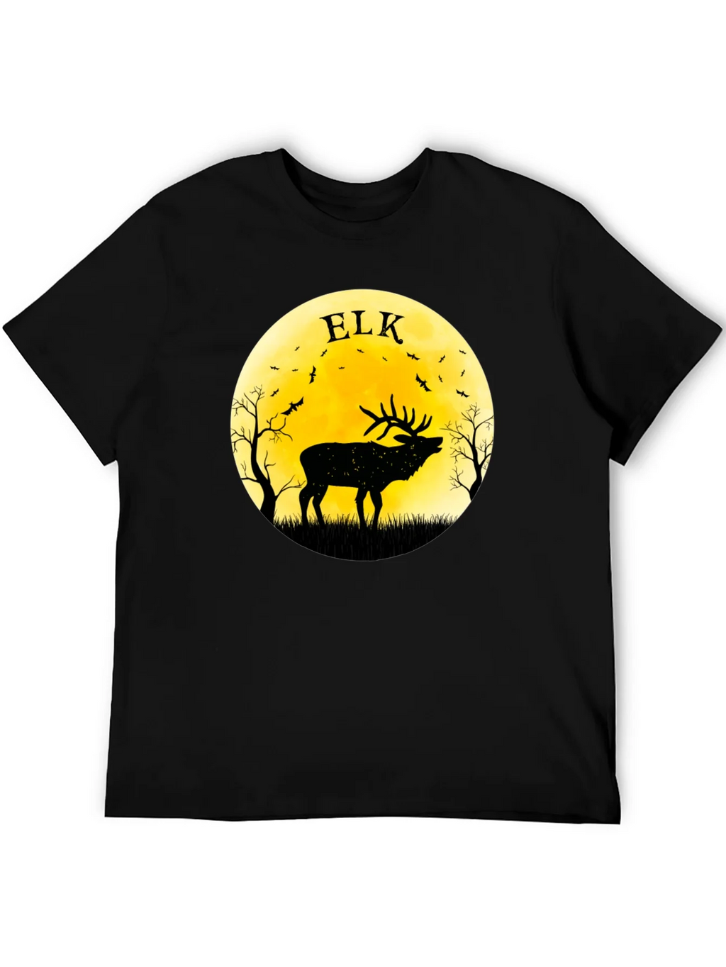 Elk Silhouette Moon Graphic Tee - Black product image 3