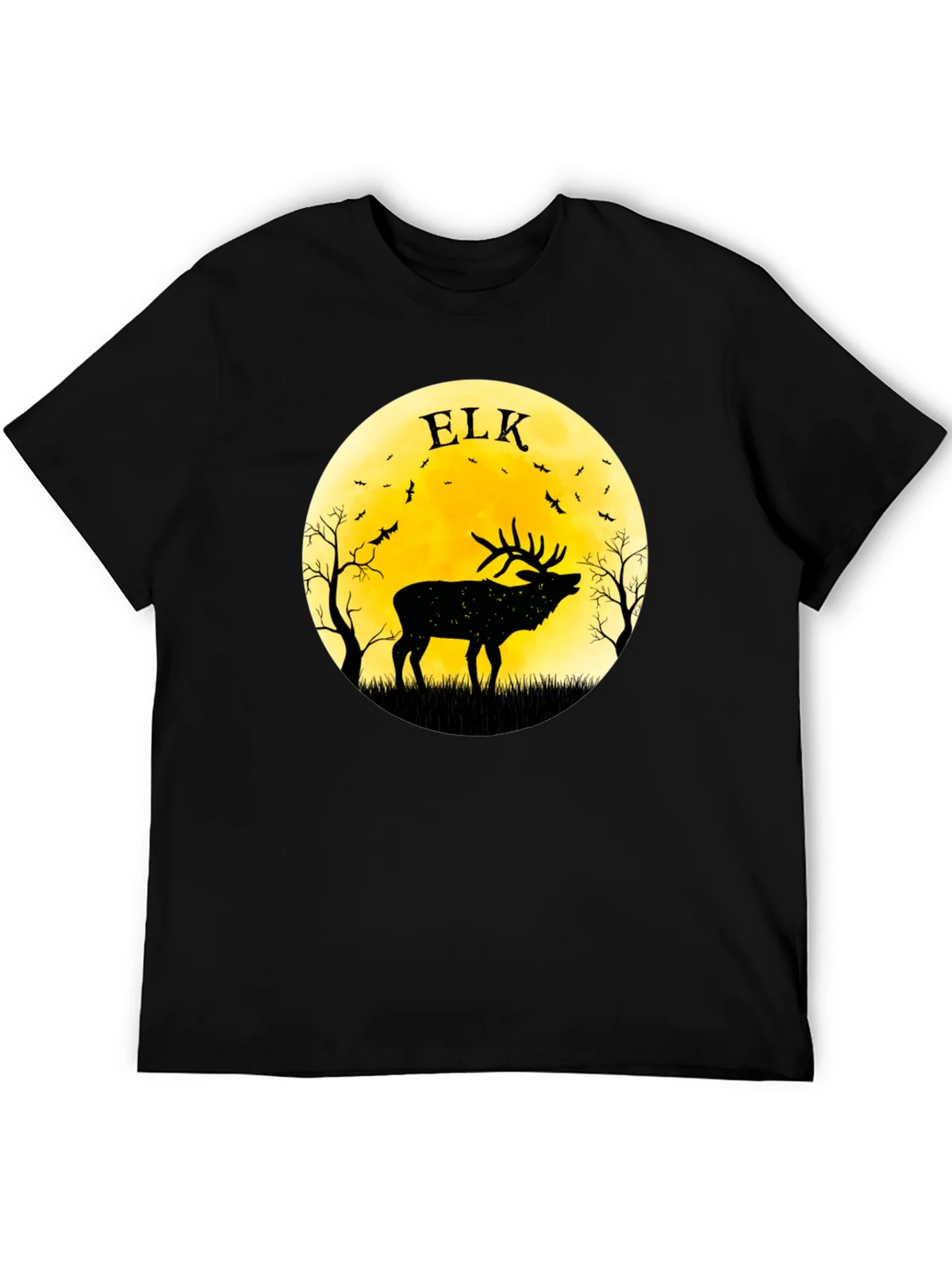 Elk Silhouette Moon Graphic Tee - Black product image 3